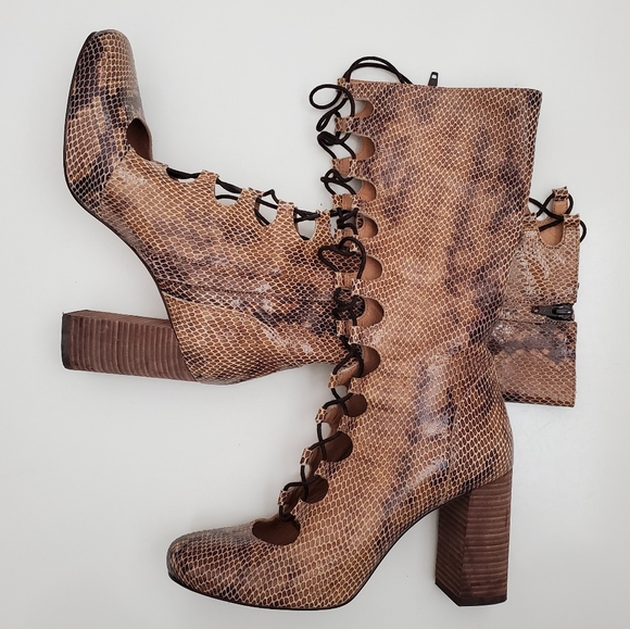 snake boots lace up